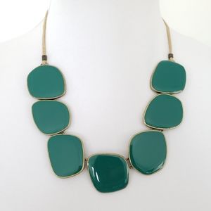 Lia Sophia boho statement necklace green enamel